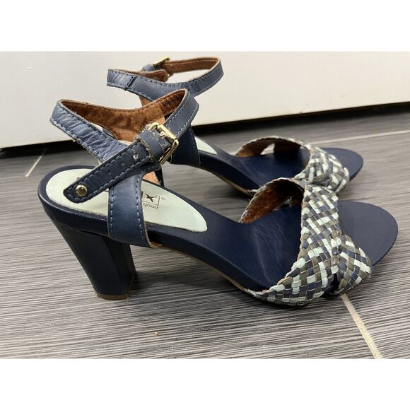 PIKOLINOS Shoes - Pikolinos Blue Woven Leather Heeled Sandals Size EU 40
